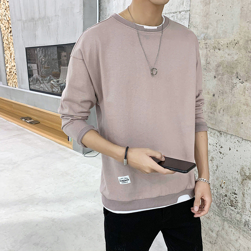 Herren Sweatshirt Lässig Kontrast Saum Trendy