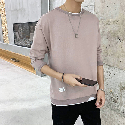 Herren Sweatshirt Lässig Kontrast Saum Trendy
