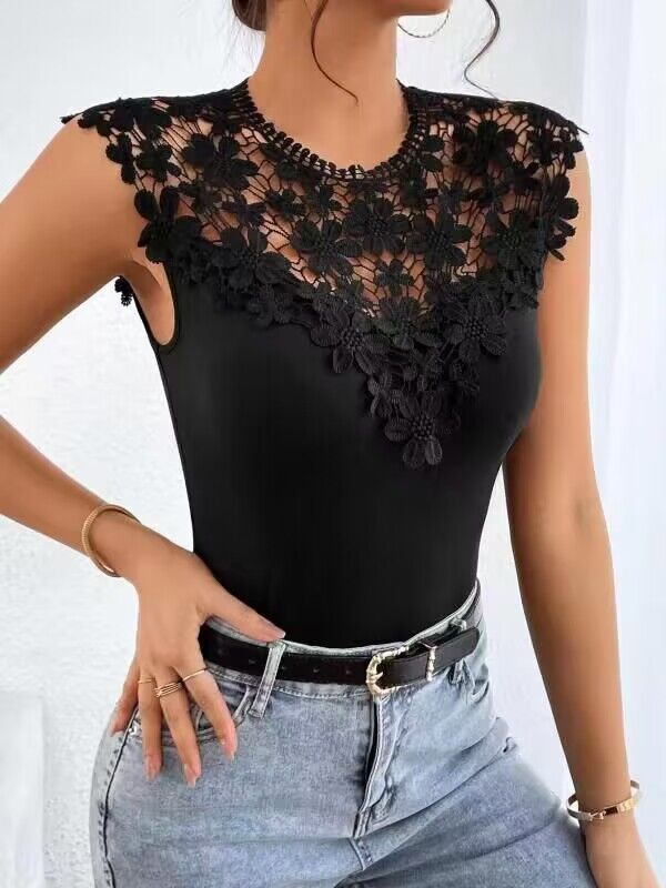Damen Body mit Spitze und feiner Stickerei