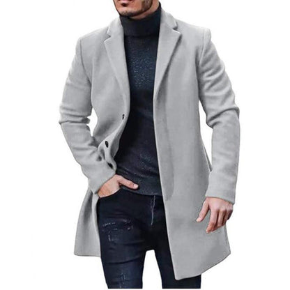 Herren Wintermantel Modern Elegant Schwarz