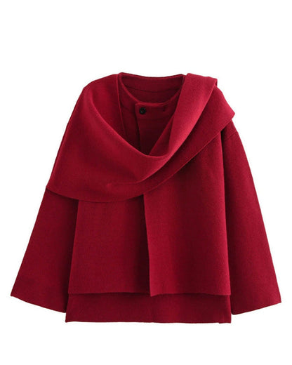 Stylische Damenjacke mit Asymmetrischem Schal