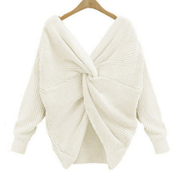 Damen Strickpullover Elegant V-Ausschnitt