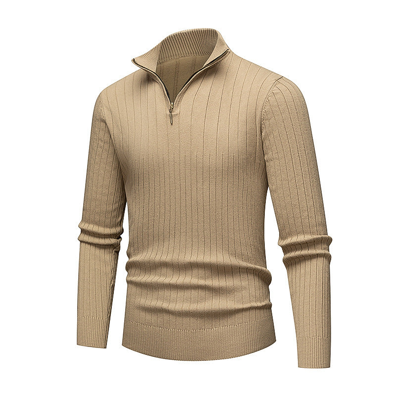 Herren Strickpullover Modern Stehkragen Reißverschluss Qualität