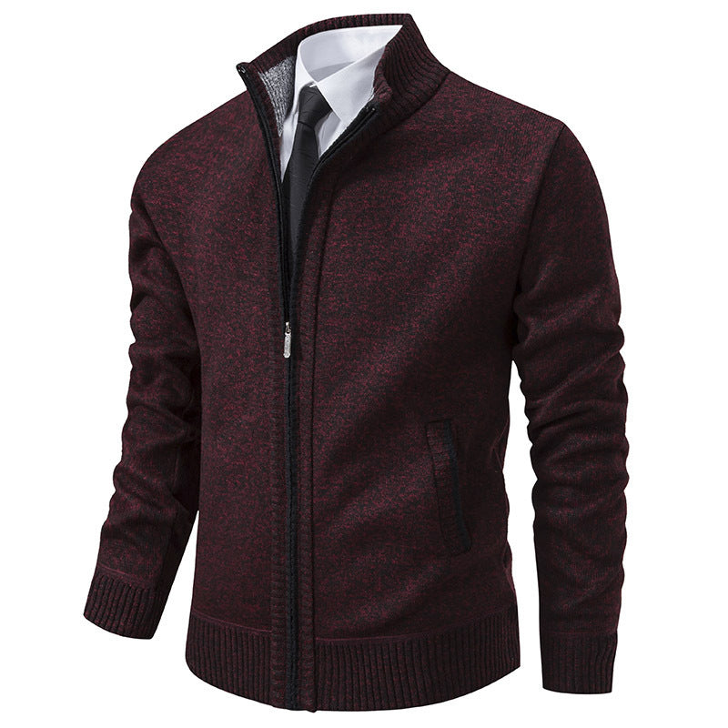 Herren Sportjacke Stehkragen Reißverschluss Modern