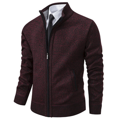 Herren Sportjacke Stehkragen Reißverschluss Modern
