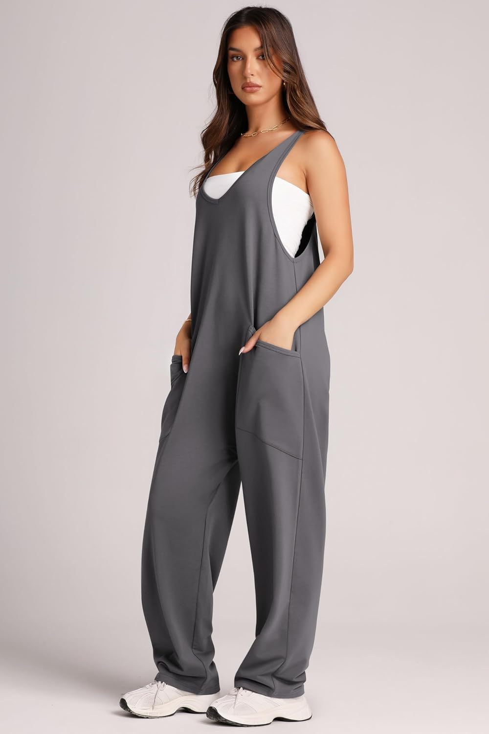 Damen Jumpsuit Comfort mit großen Taschen und Stretchstoff