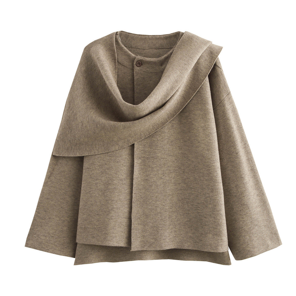 Damen Asymmetrische Ponchojacke Weich Fleece Überwurf