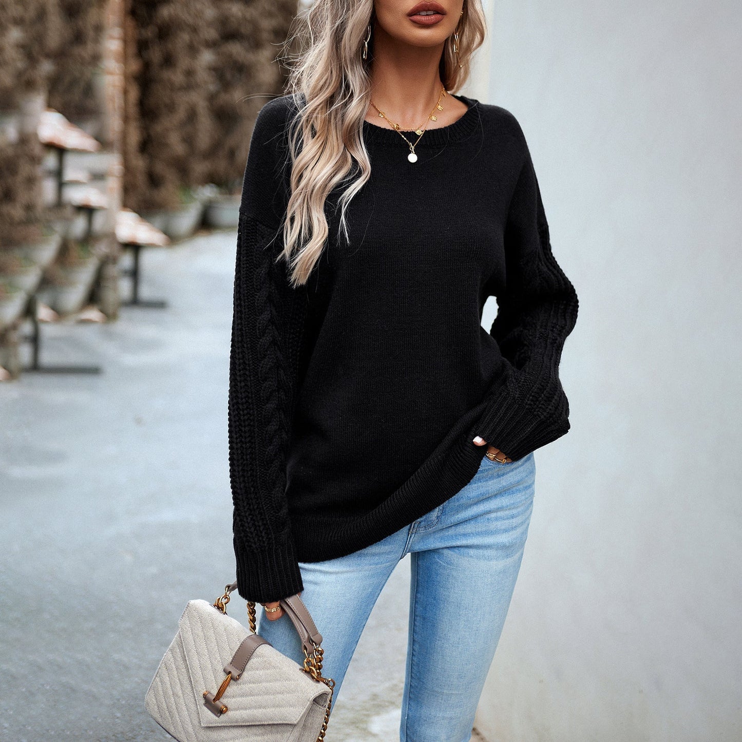 Herbst Winter Pullover Damen Modern