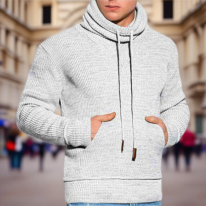 Herren Pullover Hochkragen Taschen Sweater