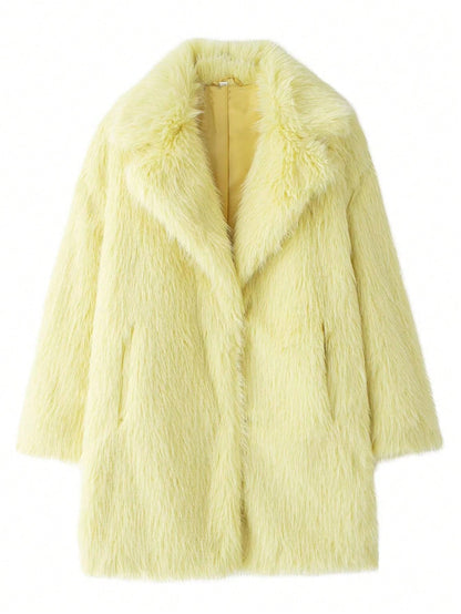 Damen Kunstfelljacke Weich Luxus Design