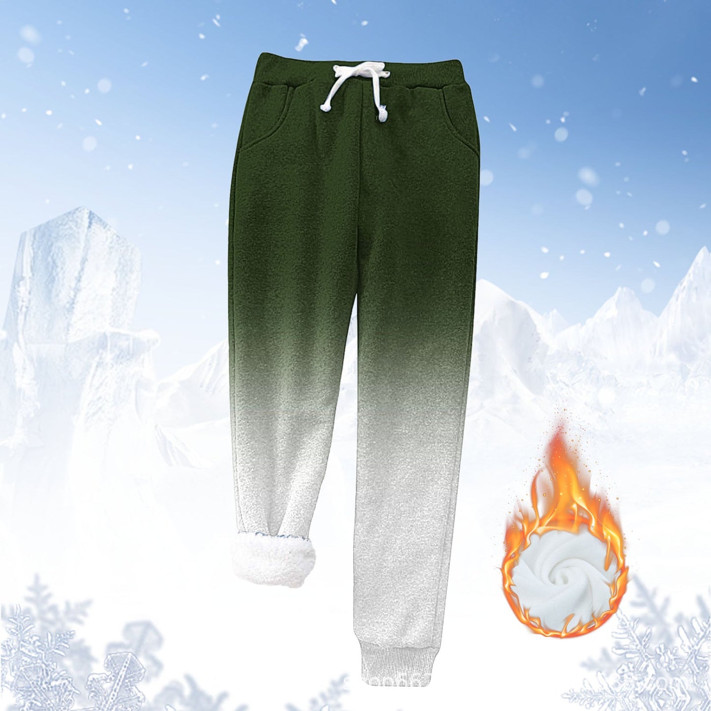 Damen Jogginghose Warm Fleece Weich Elastisch