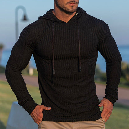 Herren Kapuzenpullover Trendy Rippmuster