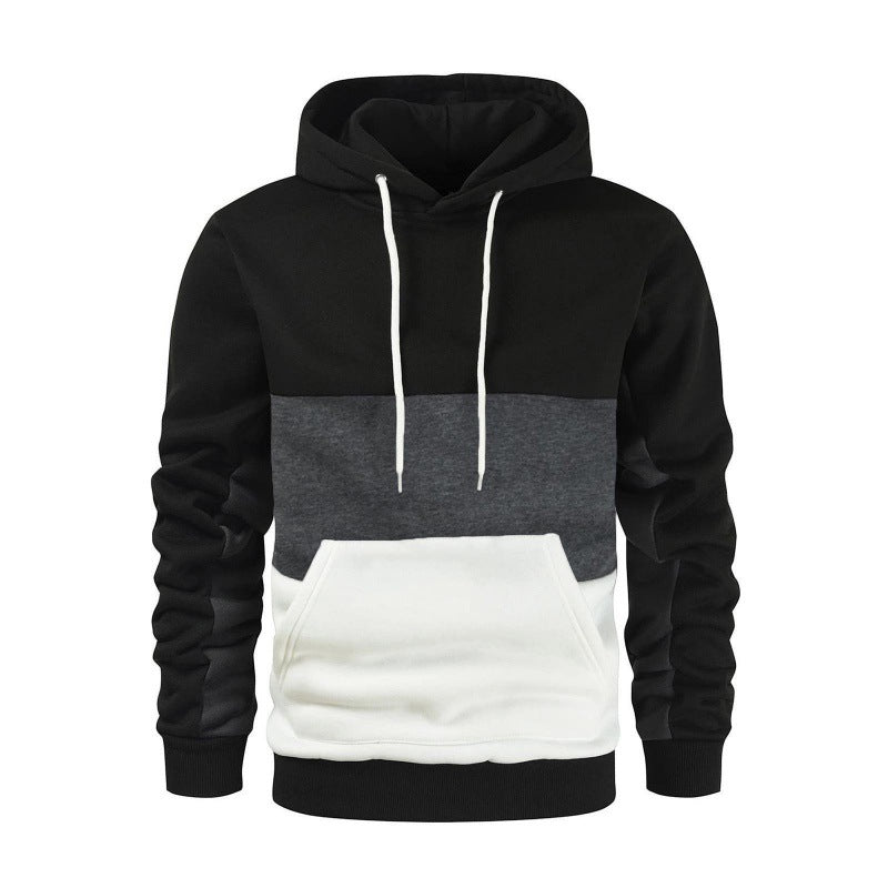 Männer Sportpullover Kapuze Kontrast Farben Trendy