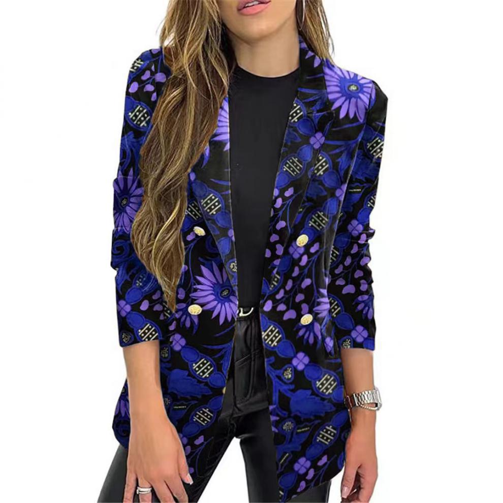 Damen Blazer Elegant Blumenmuster Sommerkleidung