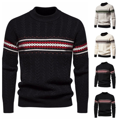 Herren Strickpullover Modern Zopfmuster Elegantes Design - IdealeKleiden