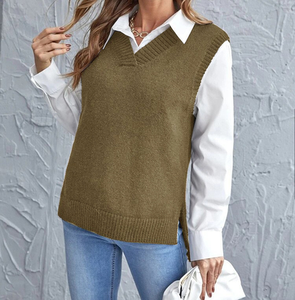 Damen Weste V-Ausschnitt Elegante Mode