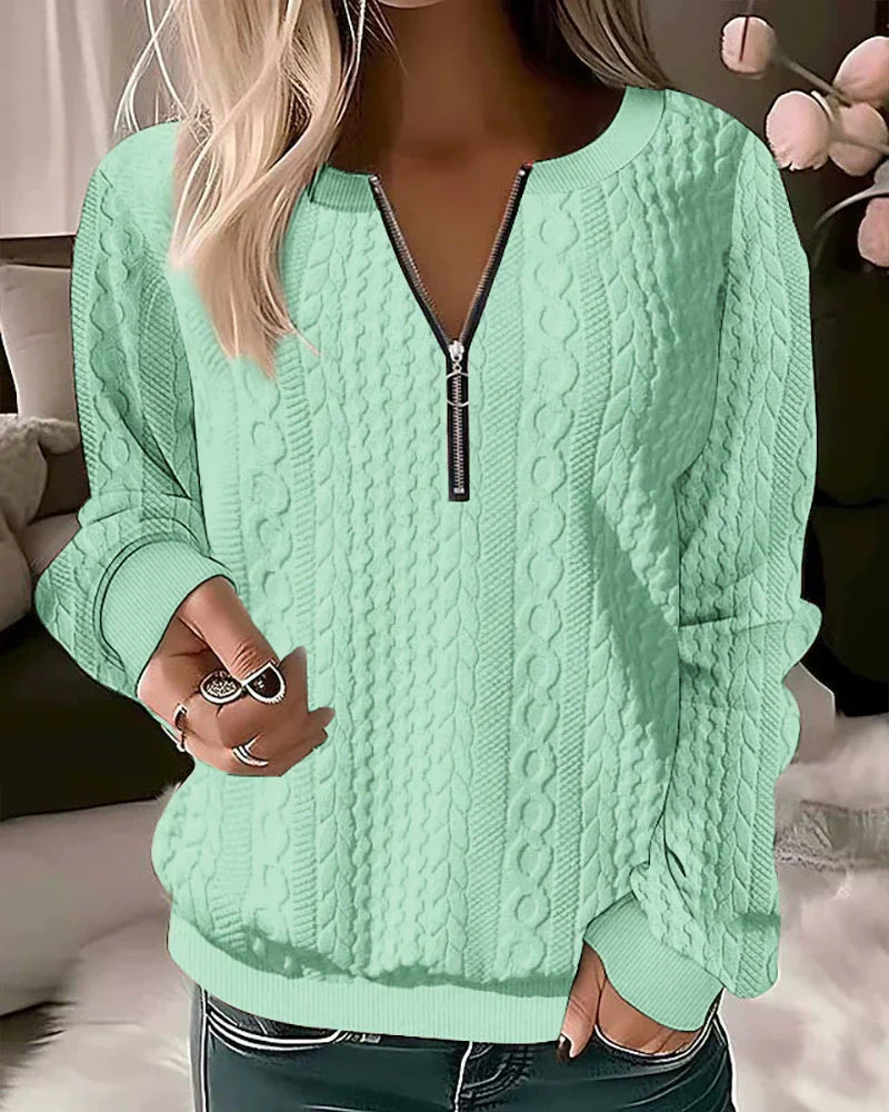 Praktisches Sweatshirt Reißverschluss Sportlich