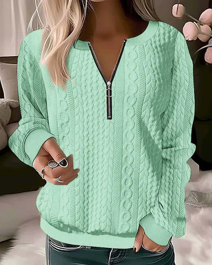 Praktisches Sweatshirt Reißverschluss Sportlich