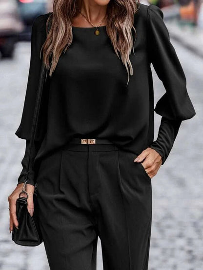 Damen Langarm Oberteil Elegant Stilvoll
