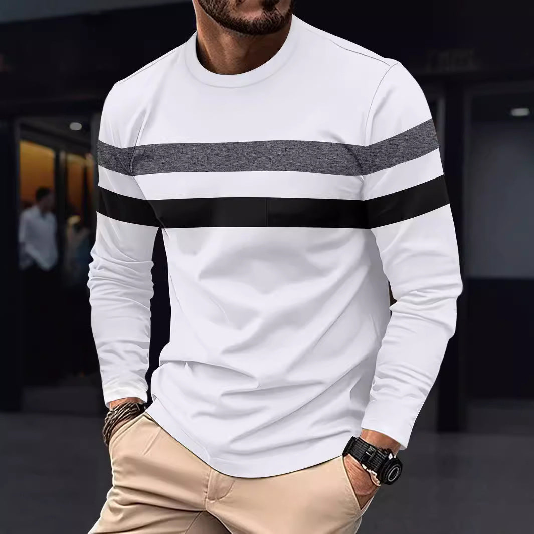 Herren Langarmshirt Sportlich Streifen Modisch - IdealeKleiden