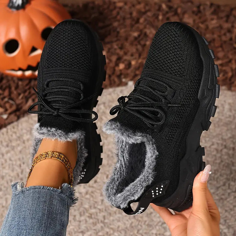 Damen Sneaker Weich Fleece Innensohle