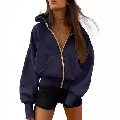 Damen Oversize Pullover Kapuze Großzügig