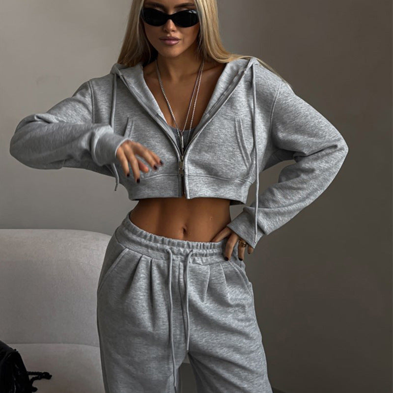 Damen Sportjacke Set mit Jogginghose Bequem - IdealeKleiden