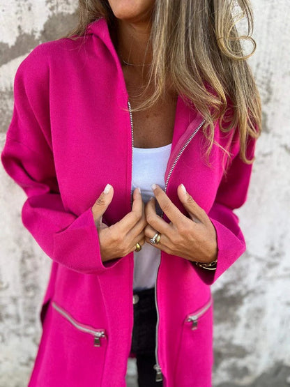 Praktische Kapuzenjacke Zip Up - IdealeKleiden