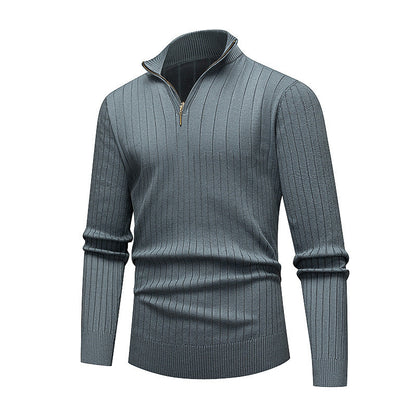 Herren Strickpullover Modern Stehkragen Reißverschluss Qualität