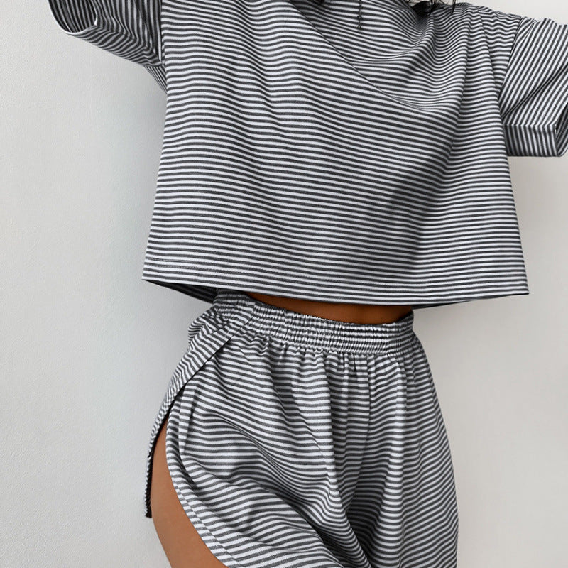 Damen Freizeit Set Kurzarm Top und Shorts Sommer