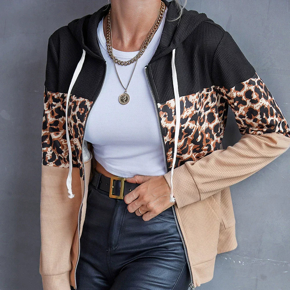 Kapuzenpullover Oversized Patchwork Design Reißverschluss