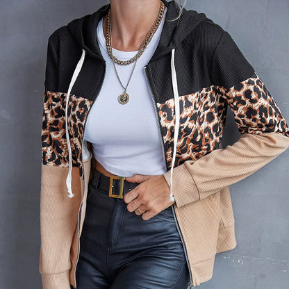 Kapuzenpullover Oversized Patchwork Design Reißverschluss
