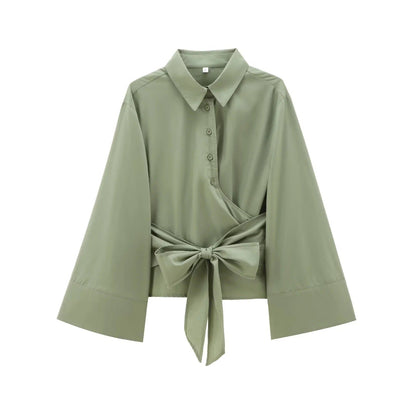 Elegante Damenbluse Weite Ärmel Taillierte Form