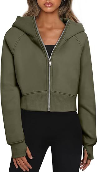 Damen Sportlich Kurzarm Kapuzenpullover Mit Reißverschluss