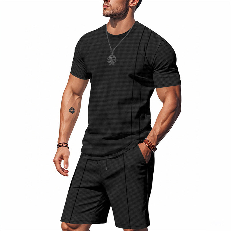 Herren Sport-Outfit Kurzarm-Shirt und Shorts atmungsaktiv