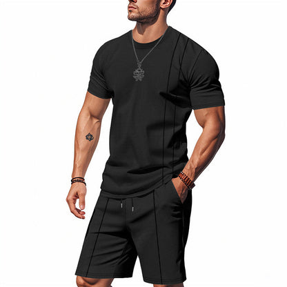 Herren Sport-Outfit Kurzarm-Shirt und Shorts atmungsaktiv