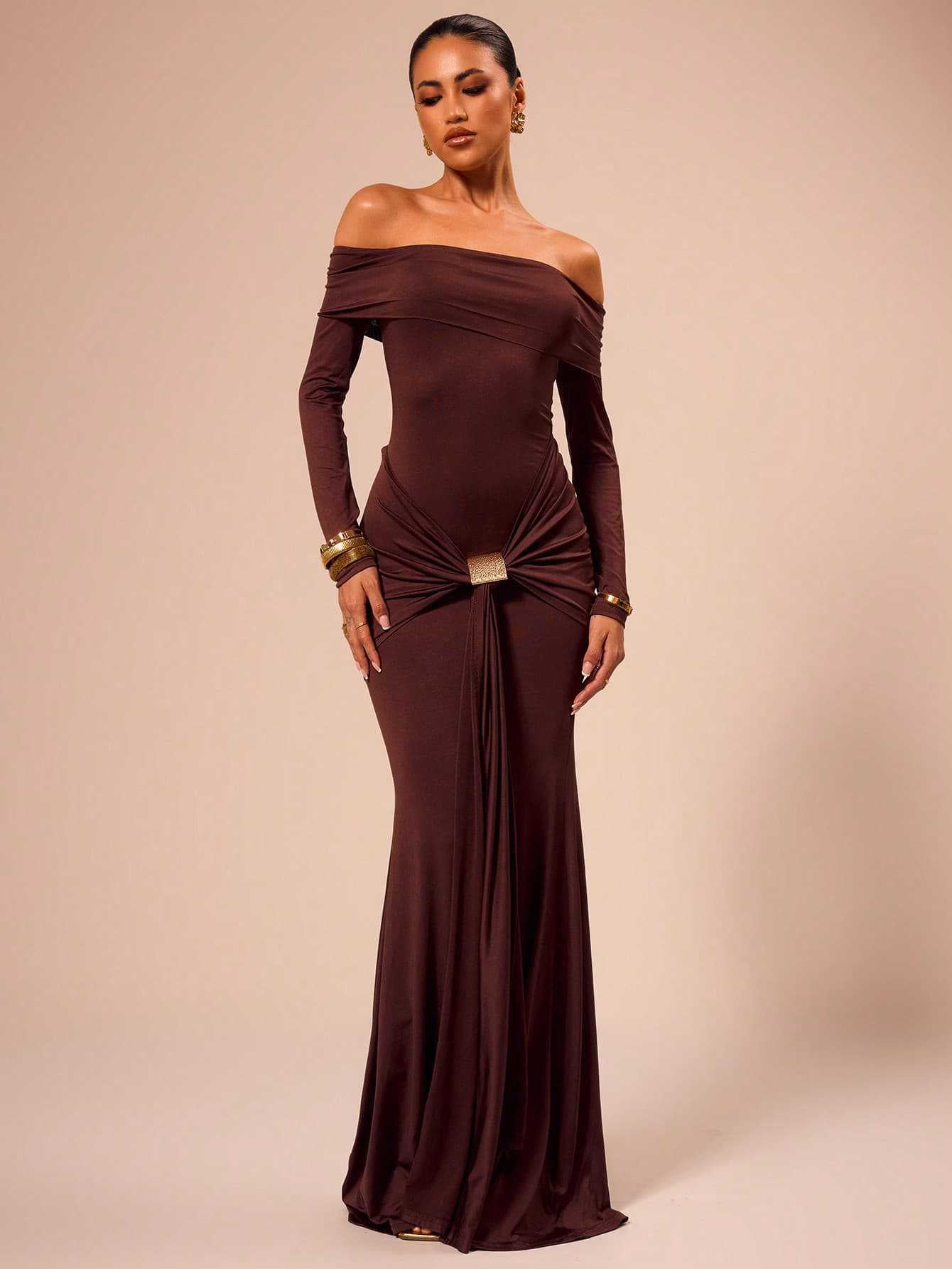 Elegantes Abendkleid Schulterfrei Damenkleid