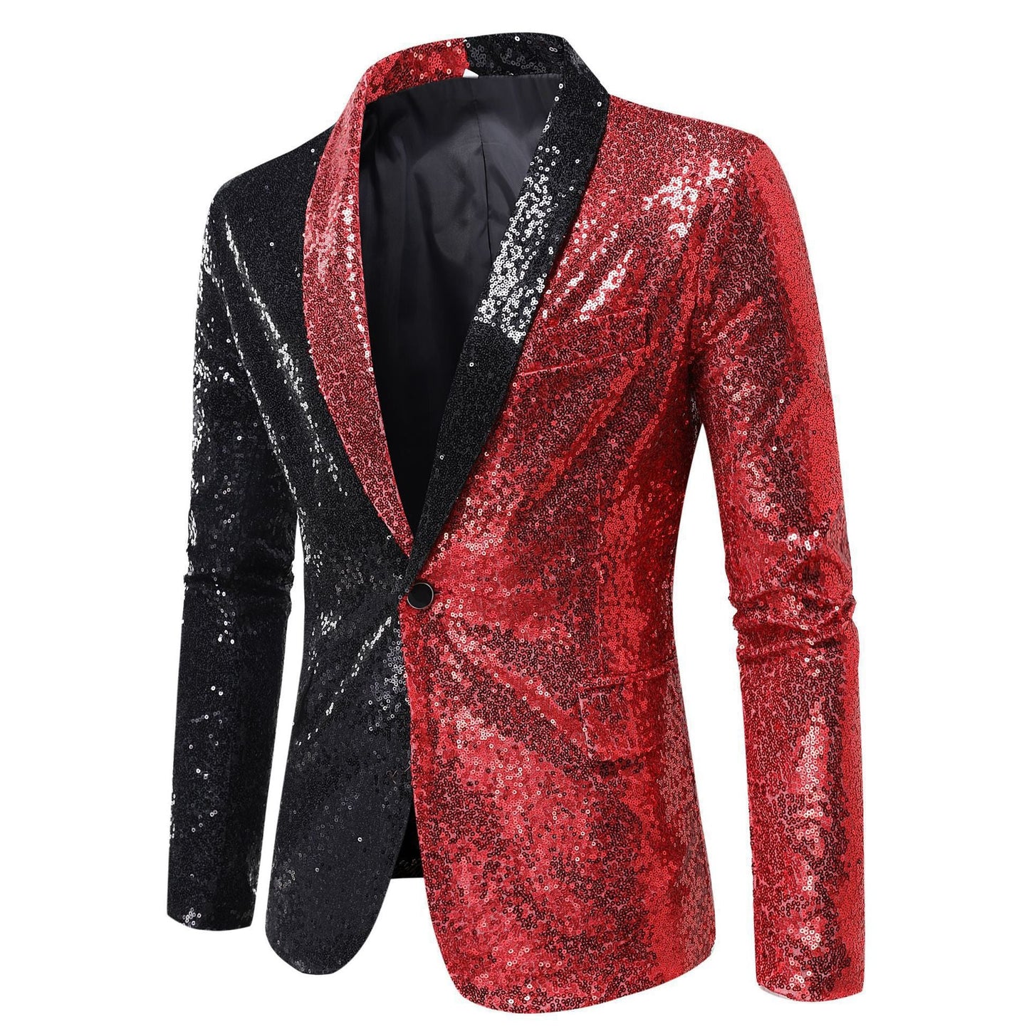 Herren Glitzerjacke Moderner Schnitt Funkelnd