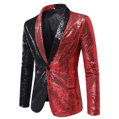 Herren Glitzerjacke Moderner Schnitt Funkelnd