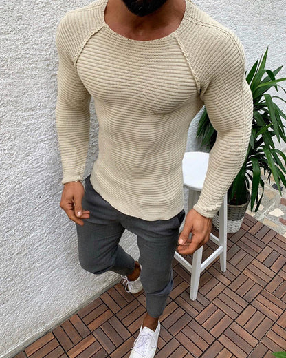 Herren Strickpullover Elegantes Design Langarm