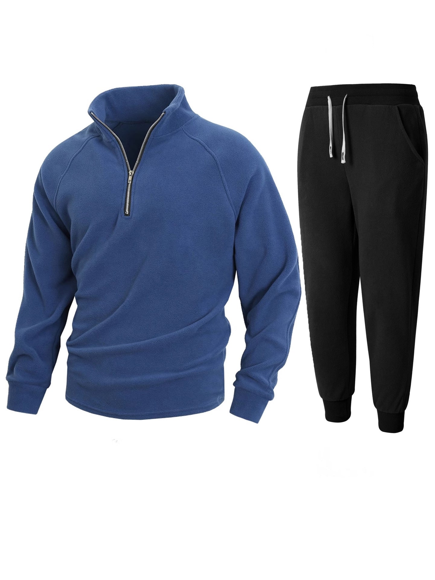 Herren Fleece-Anzug Bequem Halblang Reißverschluss