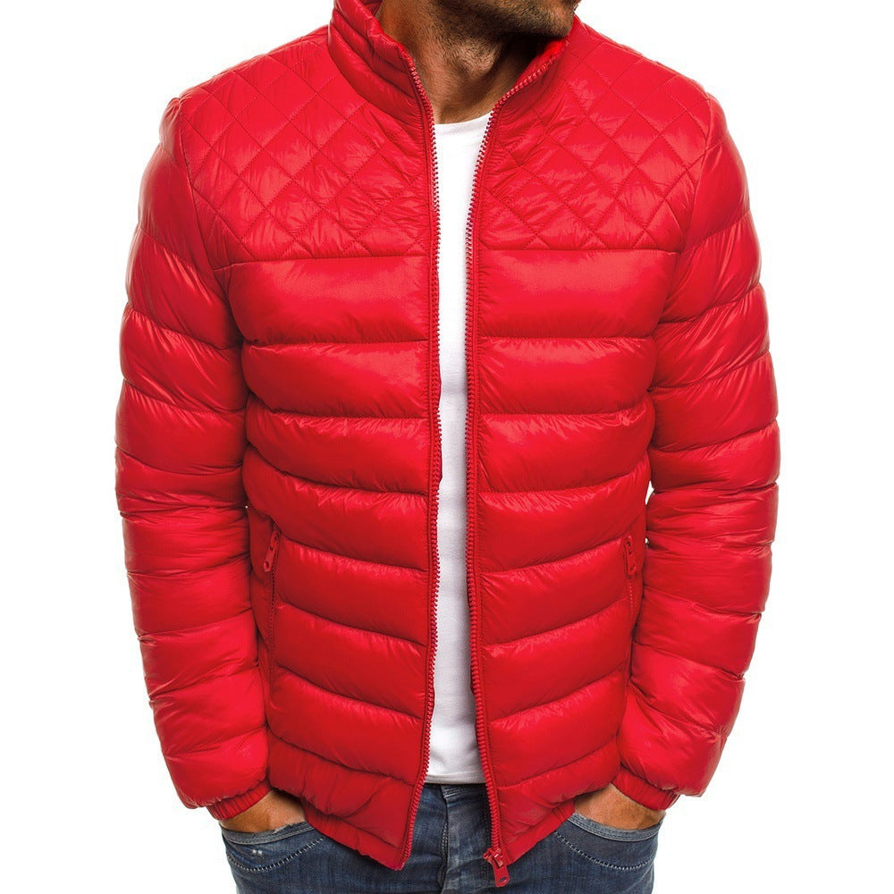 Herren Winterjacke Steppweste Hochkragen Reißverschlusstaschen