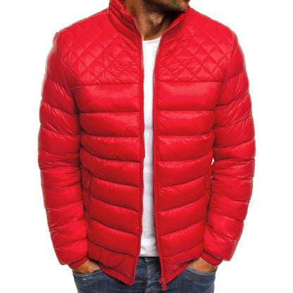 Herren Winterjacke Steppweste Hochkragen Reißverschlusstaschen