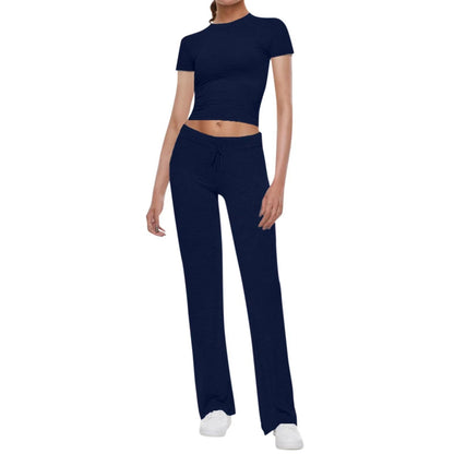 Damen Sport Set Crop Top und Jogger Hosen