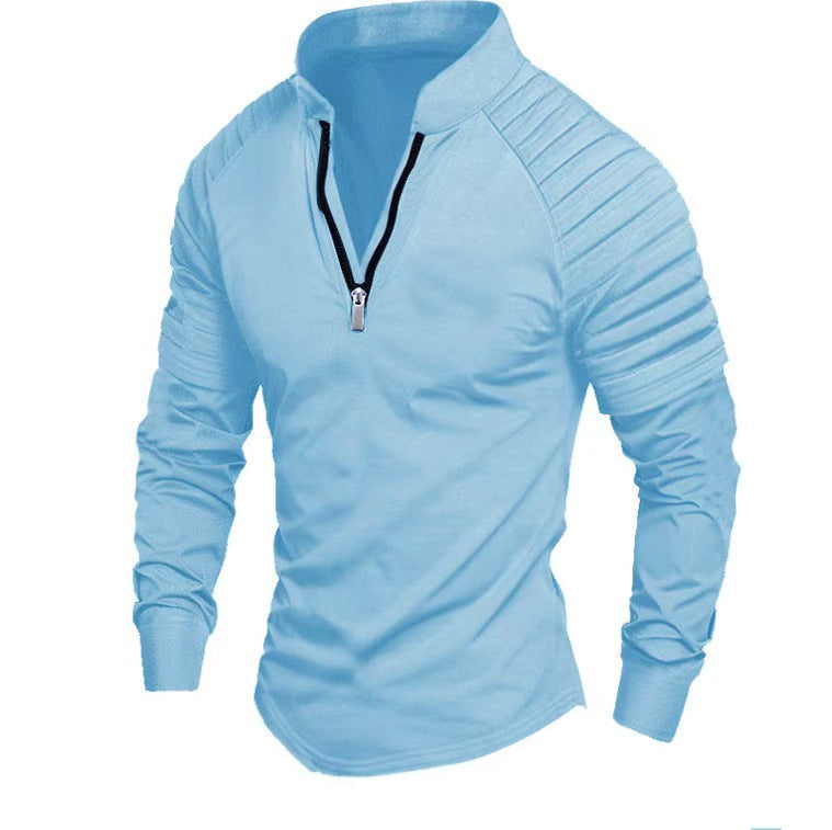 Herren Langarmshirt Sportlich Funktional Reißverschluss