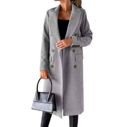 Damen Trenchcoat Klassisch Elegant Mit Taschen - IdealeKleiden