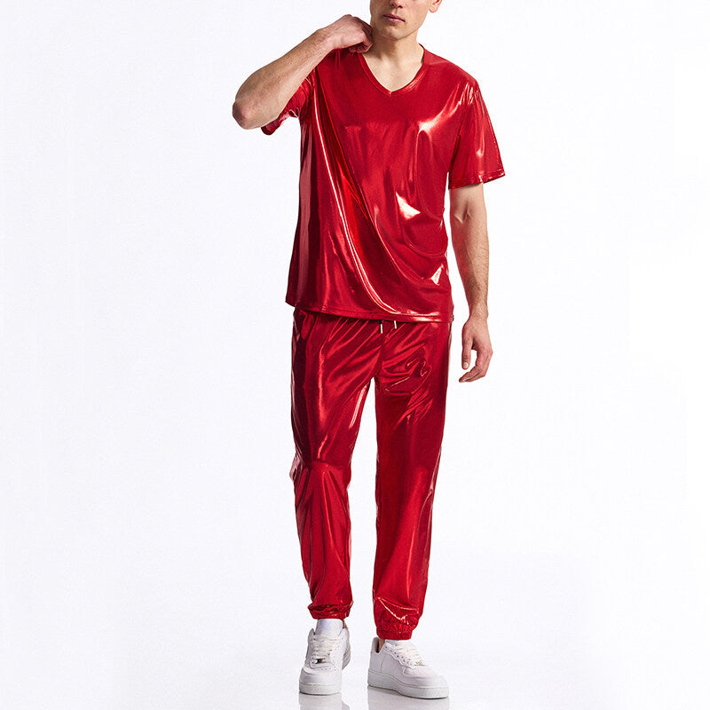 Herren Sportanzug Glänzend Modern Elastisch