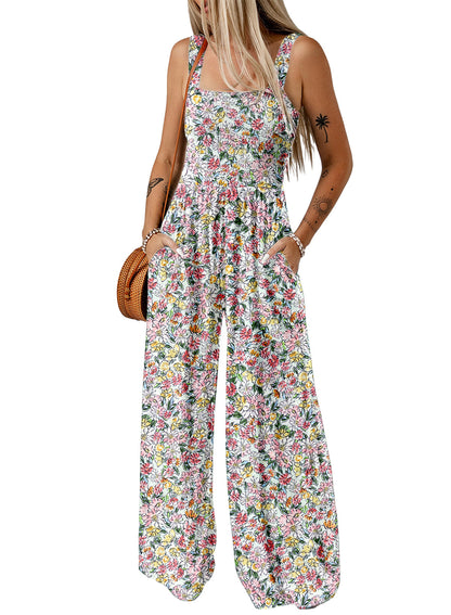Eleganter Damen-Jumpsuit Blumenmuster Sommer