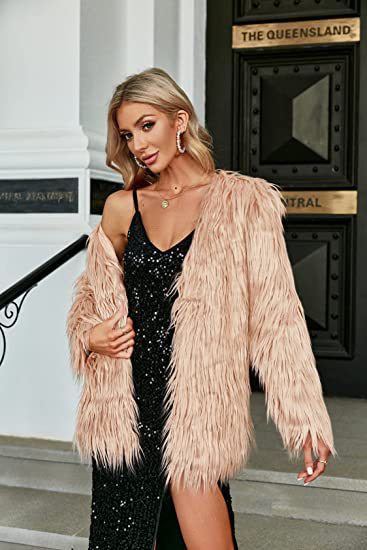 Damen Luxus Kunstfelljacke Flauschig & Elegant