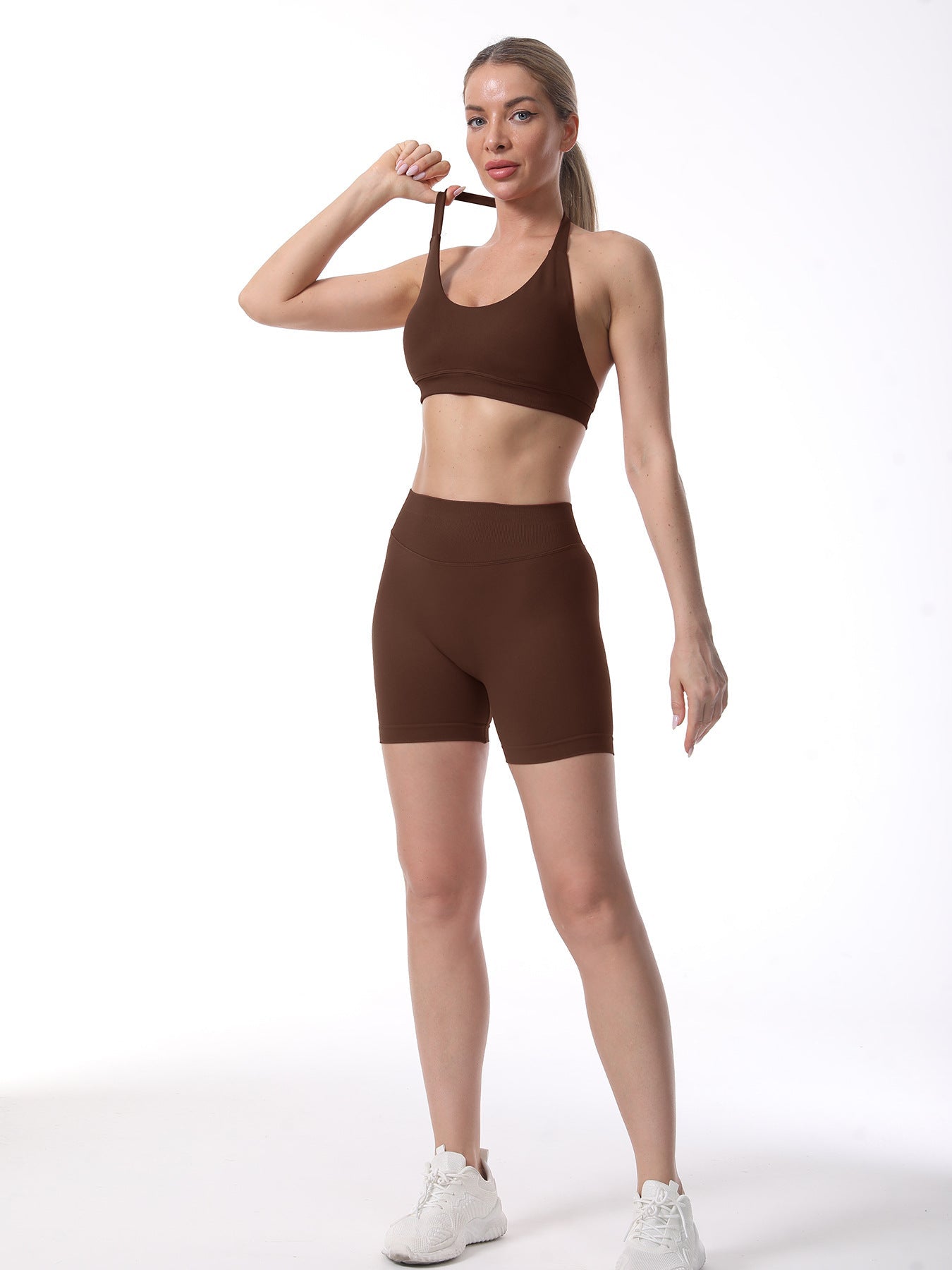 Damen Sport-BH und Shorts Set Funktionale Sportbekleidung